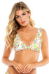 Luli Fama Secret Garden Ruffle Cross Back Halter Top